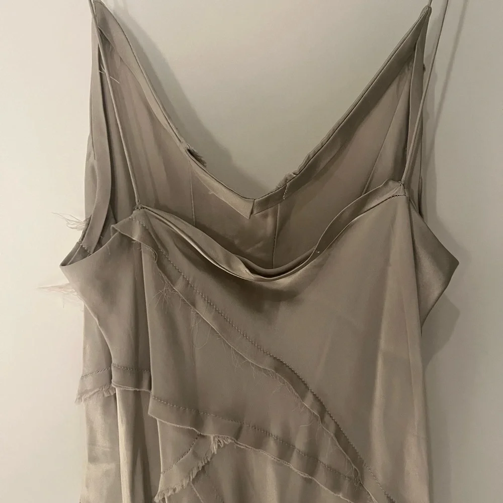KES Elongated Recycled Slip Dress With Slit- Quartz - Picture 5 of 9